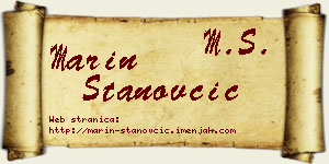 Marin Stanovčić vizit kartica